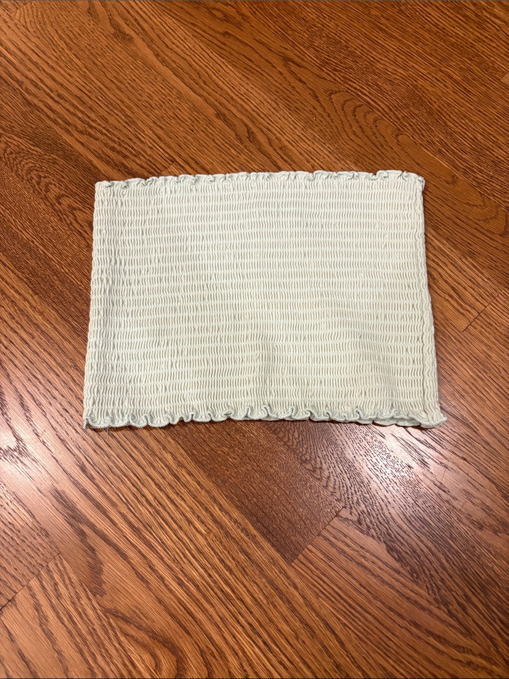 Hollister Seafoam Smocked Strapless Crop Top